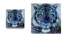 Eyes On Walls Dino Tomic Blue Tiger Splatter Museum Mounted Canvas 18" x 18"